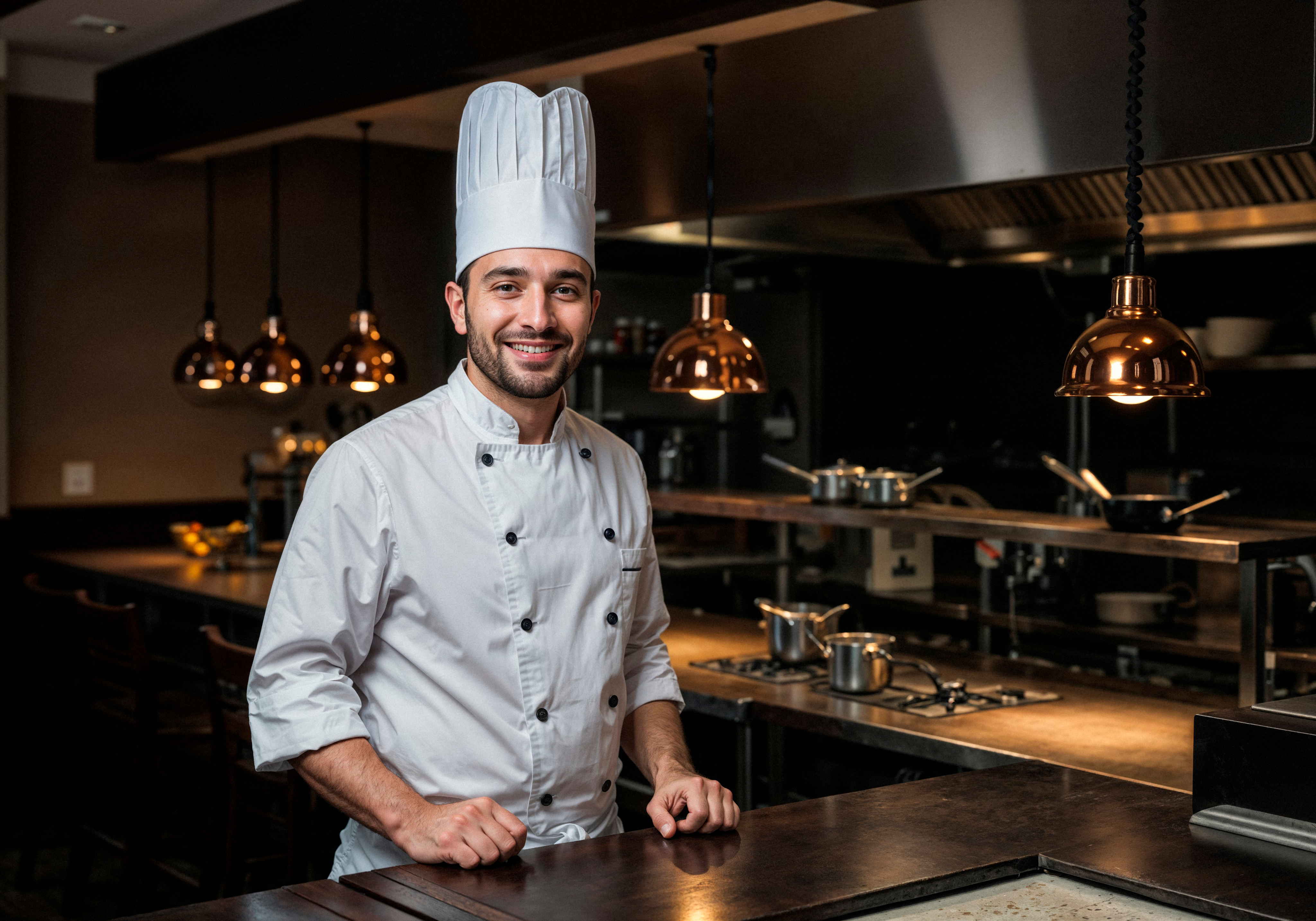 Chefs working in a professional kitchen
