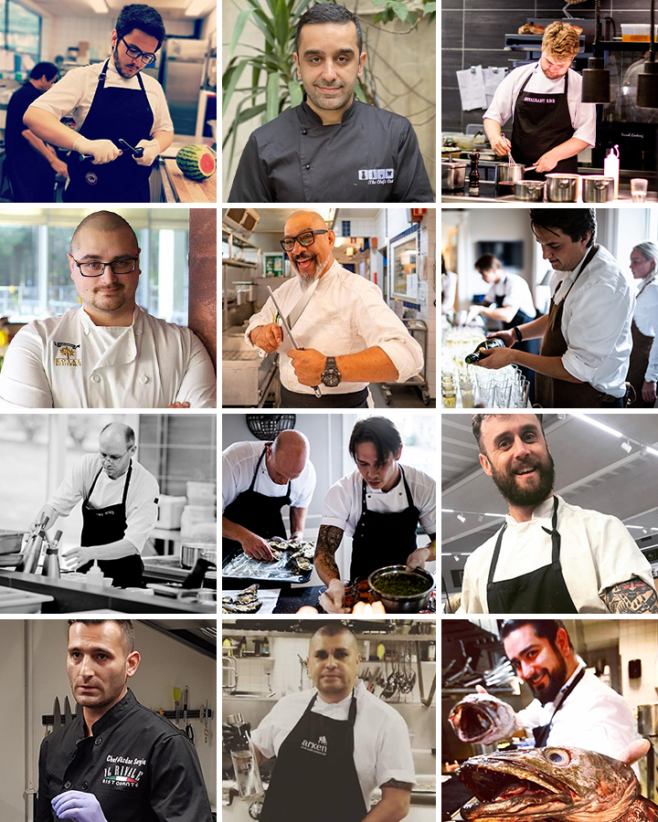 Chef working in kitchen
